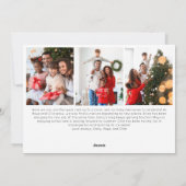 Feestelijk rood script Vrolijk Kerstfeest Vier Fot Feestdagenkaart (Achterkant)