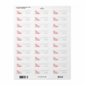Feestelijk rood script Vrolijk Kerstmis retour adr Etiket (Full Sheet)