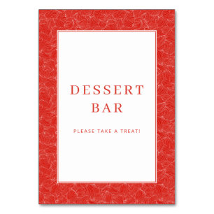 Feestelijk rood spiraal dessertbar bord kaart