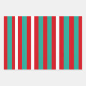 Feestelijk rood wit en groen gestreept Kerstmis Inpakpapier Vel (Voorkant 3)