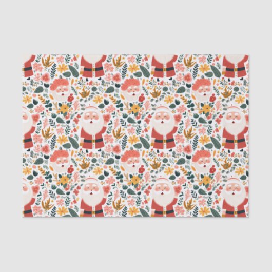 Feestelijk Santa Patroon Tissuepapier (Voorkant)