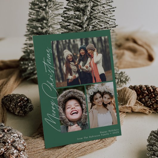 Feestelijk script vrolijk kerstfeest feestdagenkaart