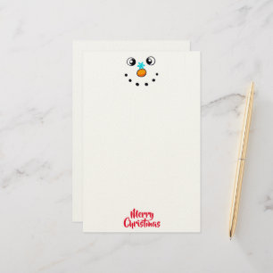 Feestelijk Sneeuwmannengezicht Vrolijk Kerstmis Briefpapier