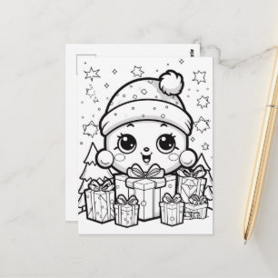 Feestelijk Snowkid kinder kleurend Briefkaart