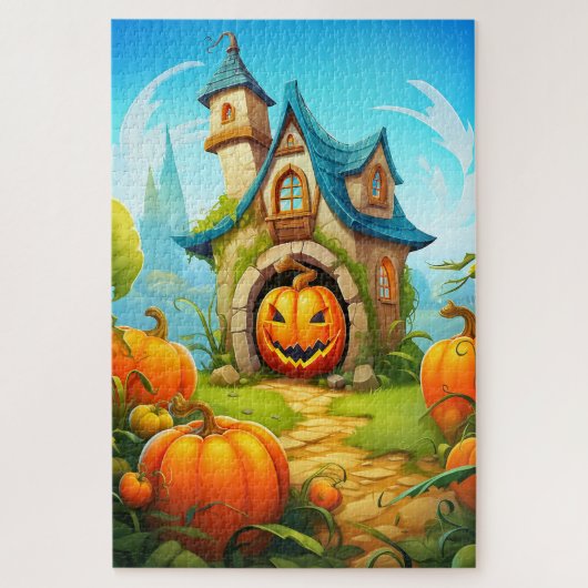 Feestelijk spookhuis | Happy Halloween Legpuzzel (Verticaal)