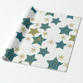 Feestelijk sterrenpatroon cadeaupapier (Uitgerold)