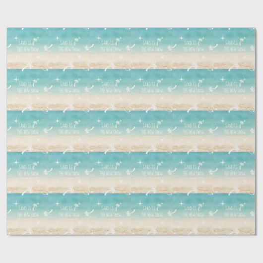 Feestelijk strand + Palm Trees Zand Sneeuw Tropisc Cadeaupapier (Vlak)