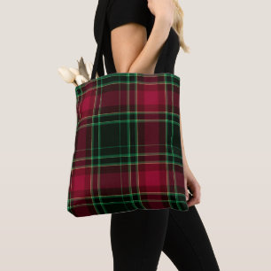 Feestelijk Tartan in Framboos en Groen Draagtas