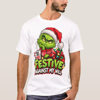 Feestelijk Tegen Mijn Wil Grappige Kerst T-Shirt