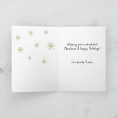 Feestelijk Tender Sneeuwvlokken Vrolijk Kerstscrip Feestdagen Kaart (Binnen)