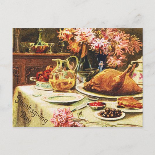 Feestelijk  traditioneel Thanksgiving diner Briefkaart (Voorkant)