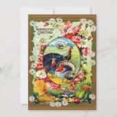 Feestelijk  traditioneel Thanksgiving diner Kaart (Voorkant)