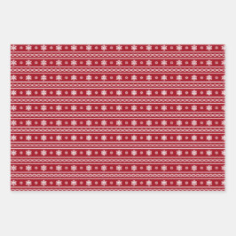 Feestelijk Trendy Retro Rood Wit Kerstpatroon Inpakpapier Vel