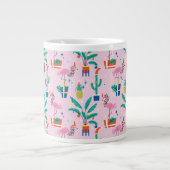 Feestelijk tropisch kerstpatroon extra grote beker (Voorkant)