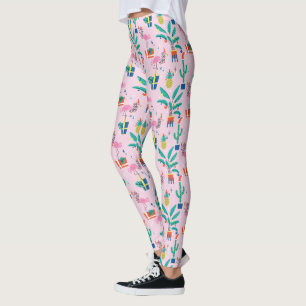 Feestelijk tropisch kerstpatroon leggings