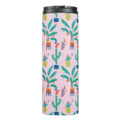 Feestelijk tropisch kerstpatroon thermosbeker (Achterkant)