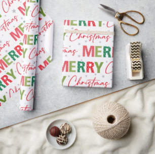 Feestelijk vakantiepatroon Vrolijke kersttypografi Cadeaupapier