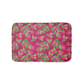 Feestelijk veenbessenbladerpatroon, Fuchsia Badmat (Voorkant)