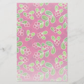 Feestelijk veenbessenbladerpatroon, Fuchsia Briefpapier (Voorkant)