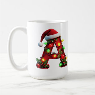 Feestelijk versierde kerst rode letter A Koffiemok