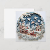 Feestelijk versierde kerstkaart (Voorkant / Achterkant)