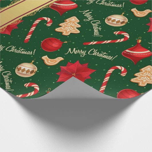 feestelijk vrolijk kerstinpakpapier cadeaupapier (Hoek)