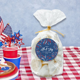 Feestelijk Vuurwerk Custom 4th van juli Feest Ronde Sticker