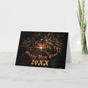 Feestelijk Vuurwerk Foto Gelukkig Nieuwjaar 2023 Feestdagen Kaart