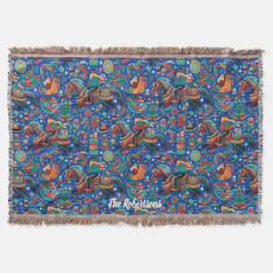 Feestelijk Western Cowgirl Blauw Kerst Deken