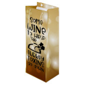 Feestelijk Wijn Tas Cadeautas (Achterkant Gekanteld)