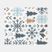 Feestelijk winterbospatroon fleece deken (Voorkant (Horizontaal))