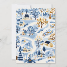 Feestelijk winterlandschap kerstkaart