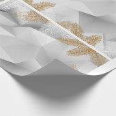 Feestelijk Wit en Gouden Verpakkingsdocument Cadeaupapier (Hoek)