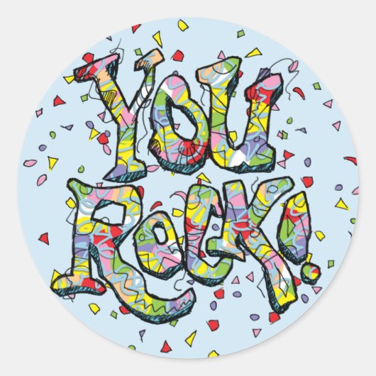 Feestelijk "You Rock!" Lettering Sticker (Voorkant)
