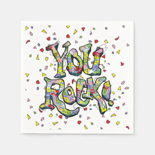 Feestelijk "You Rock!" Papieren servetten beletter