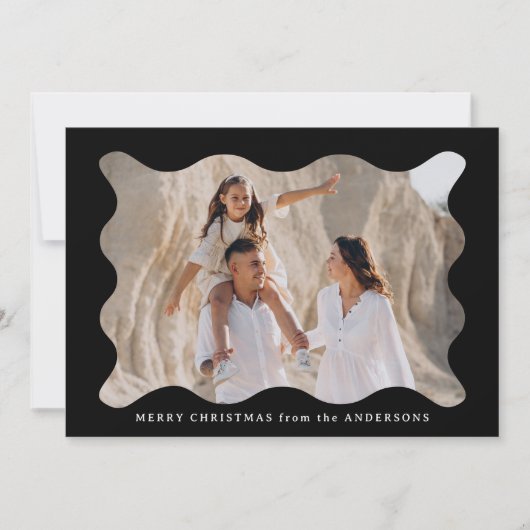 Feestelijk Zwart Retro Foto Lijst Vrolijk Kerstfee Feestdagenkaart (Voorkant)