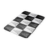 Feestelijk zwart-wit kerstboom patroon badmat (Gekanteld)