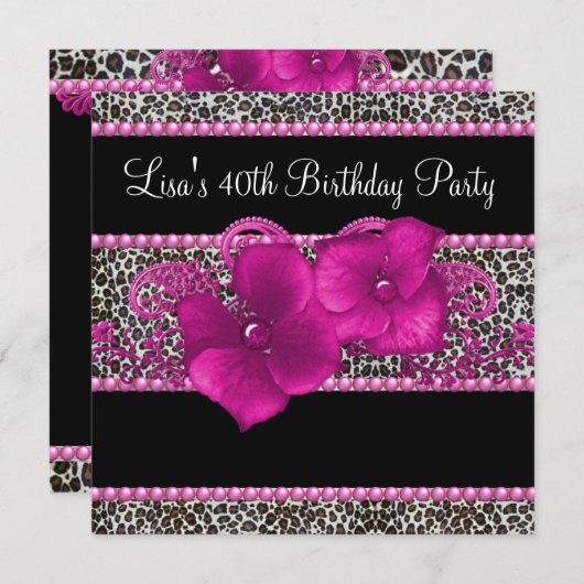 Feestelijke 40ste verjaardag van een vrouw met lui kaart (Voorkant / Achterkant)