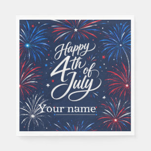 Feestelijke 4 juli Patriottische Vuurwerk Feest Se Servet