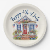 Feestelijke 4th of July Barbecue Picnic Papieren Bordje (Voorkant)