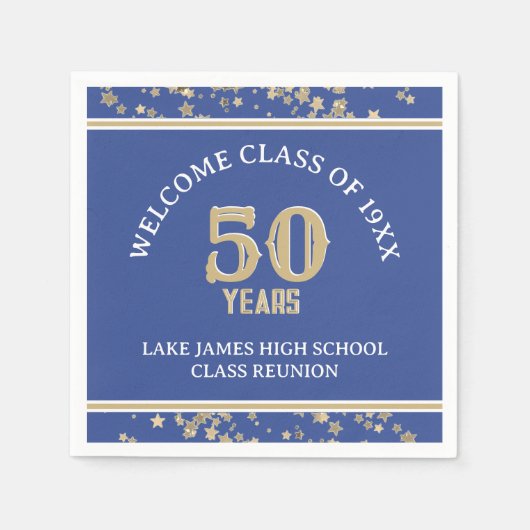 Feestelijke 50e klas reünie partij servet (Voorkant)
