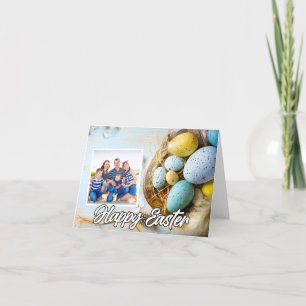 Feestelijke Aangepaste Easter Eggs Fotosjabloon Feestdagen Kaart
