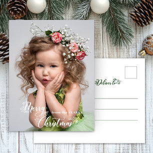 Feestelijke Aangepaste Prettig Kerst Script Foto Feestdagenkaart