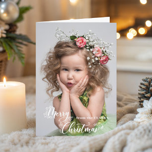 Feestelijke Aangepaste Prettig Kerstmis Script Fot Feestdagen Kaart