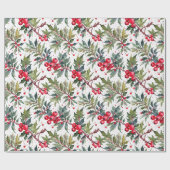 Feestelijke aankopen van Holly Botanical Cadeaupapier (Vlak)