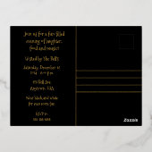 Feestelijke AF Kerstfeest Uitnodiging Zwart Goud (Achterkant)