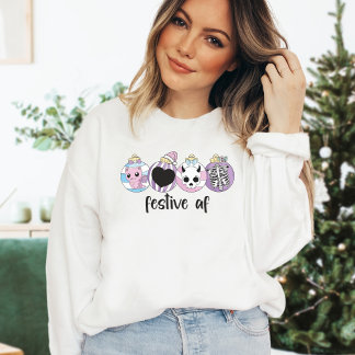 Feestelijke AF Pastel Goth Kerst Sweater