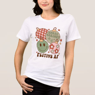 Feestelijke AF Retro-geïnspireerde Kerstversiering Tri-Blend Shirt