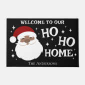 Feestelijke Afro-Amerikaanse Santa Door Mat (Voorkant)