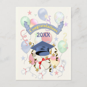 Feestelijke Afstuderen ballonnen 2018 Briefkaart
